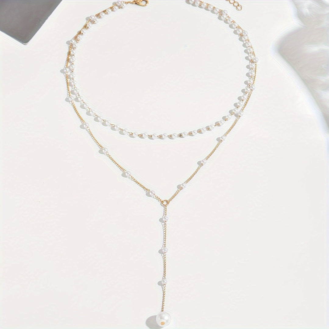 Evelyn Pearl Double Layer Necklace