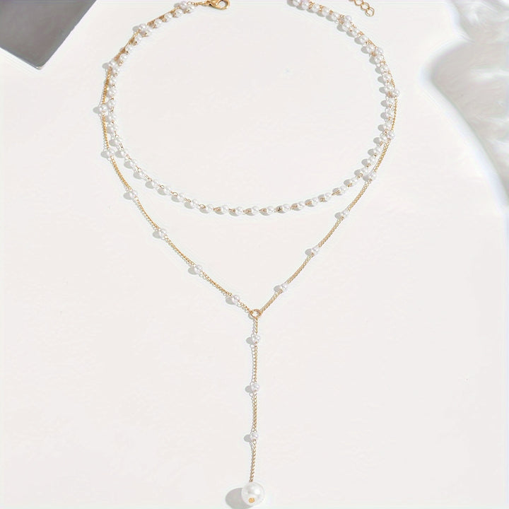 Evelyn Pearl Double Layer Necklace