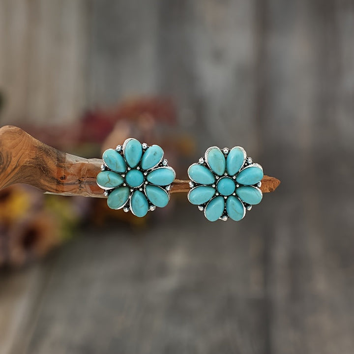 Serelith Turquoise Petal Studs