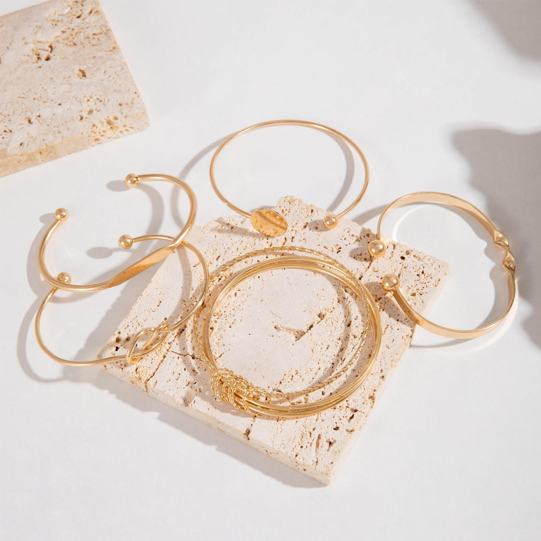 Golden Harmony 5-Piece Bracelet Set