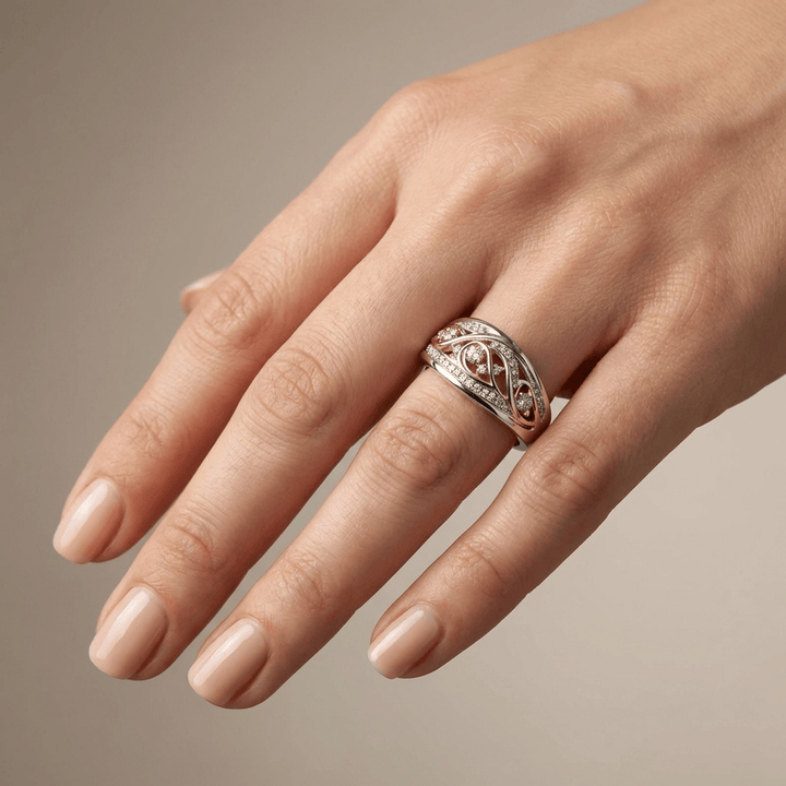 SILVER ROSE GOLD TWO-TONE VINTAGE RING