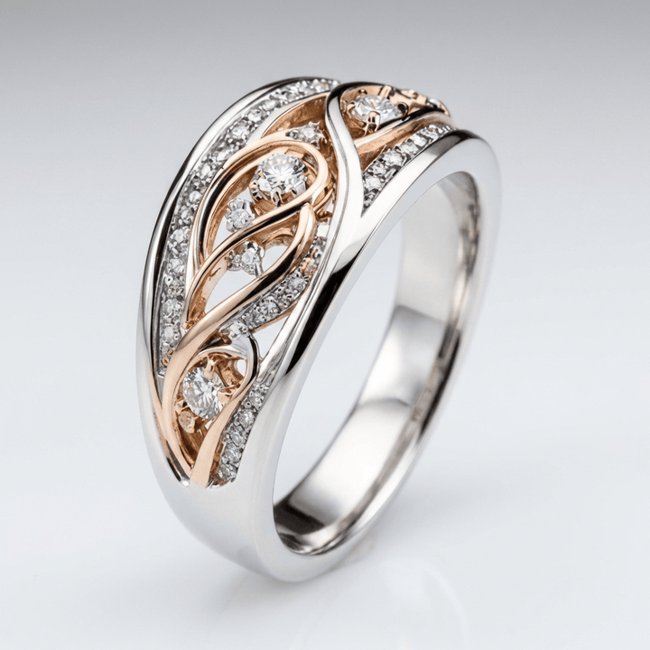 SILVER ROSE GOLD TWO-TONE VINTAGE RING