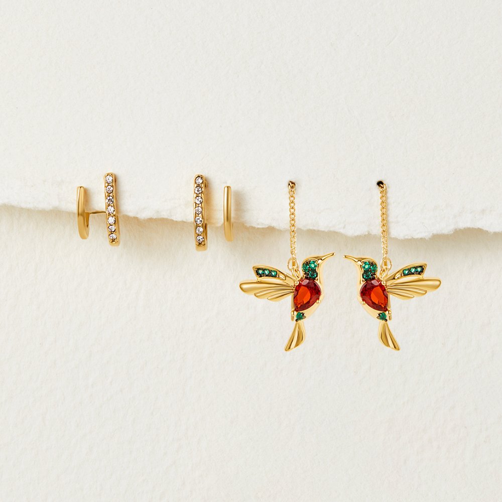 Klaue Earrings in Gold & Crystal