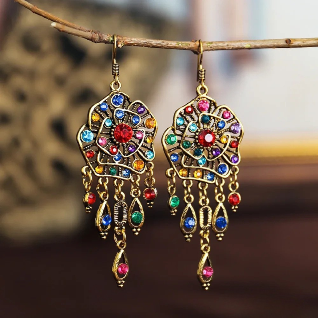 Vintage Mandala Earrings Multicolour