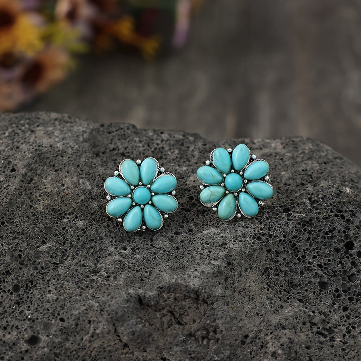 Serelith Turquoise Petal Studs