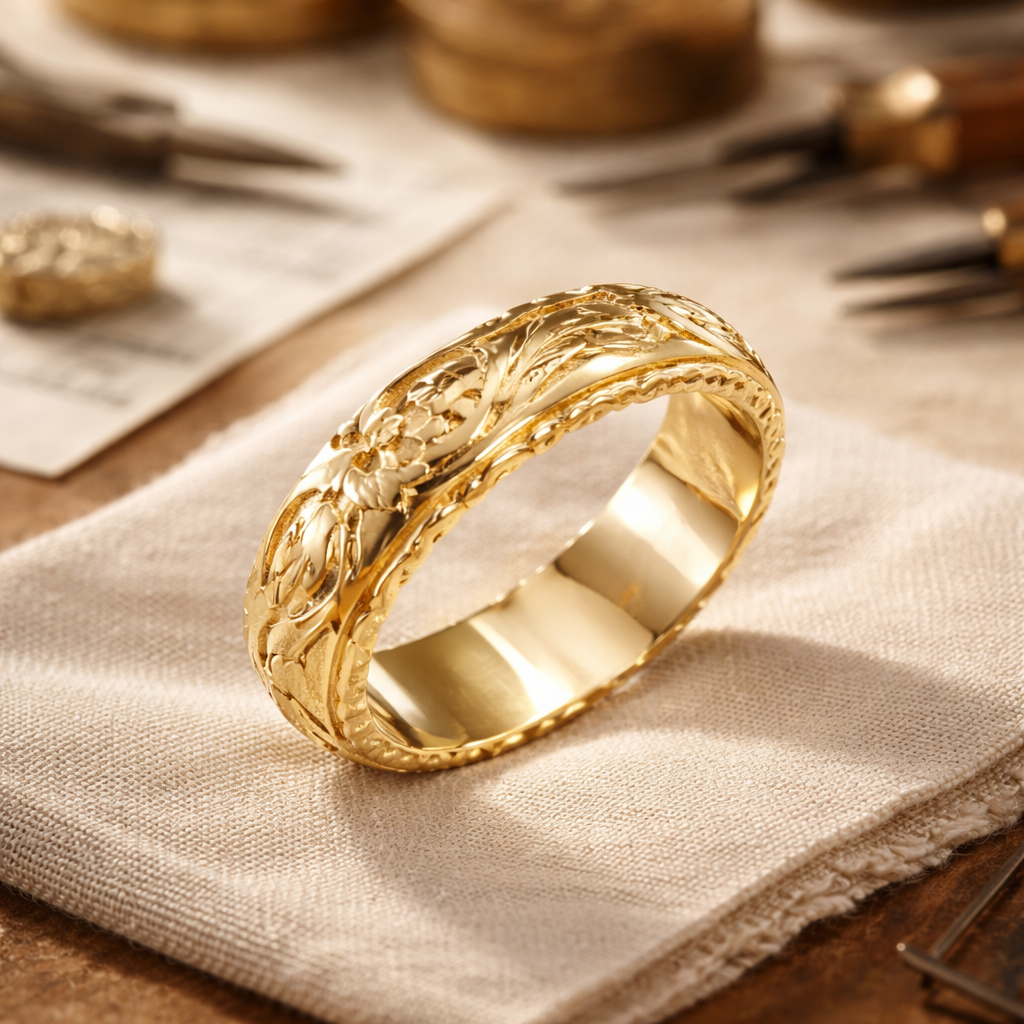 Vintage ring with flower