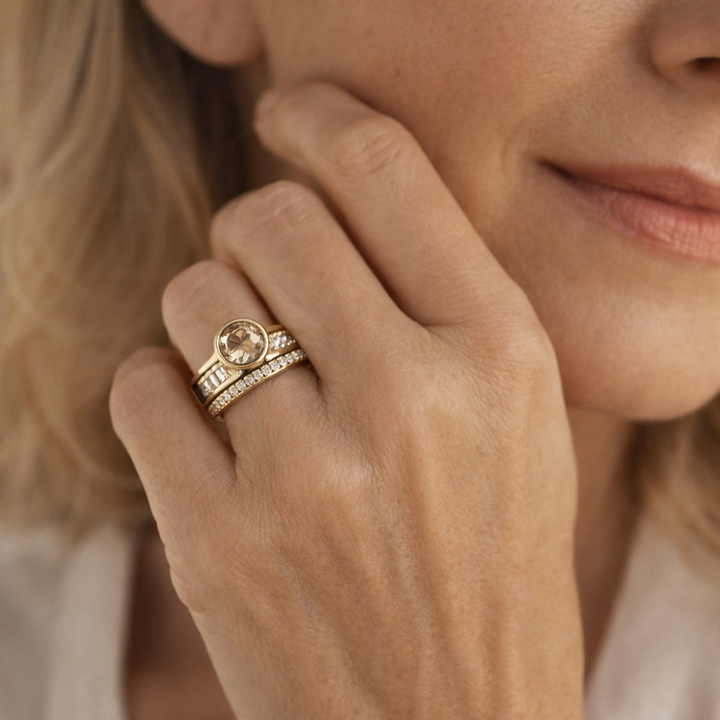 Aurelia Crystal Ring – Vintage Gold