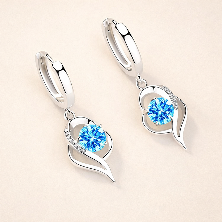 Sparkling zirconia earrings in silver