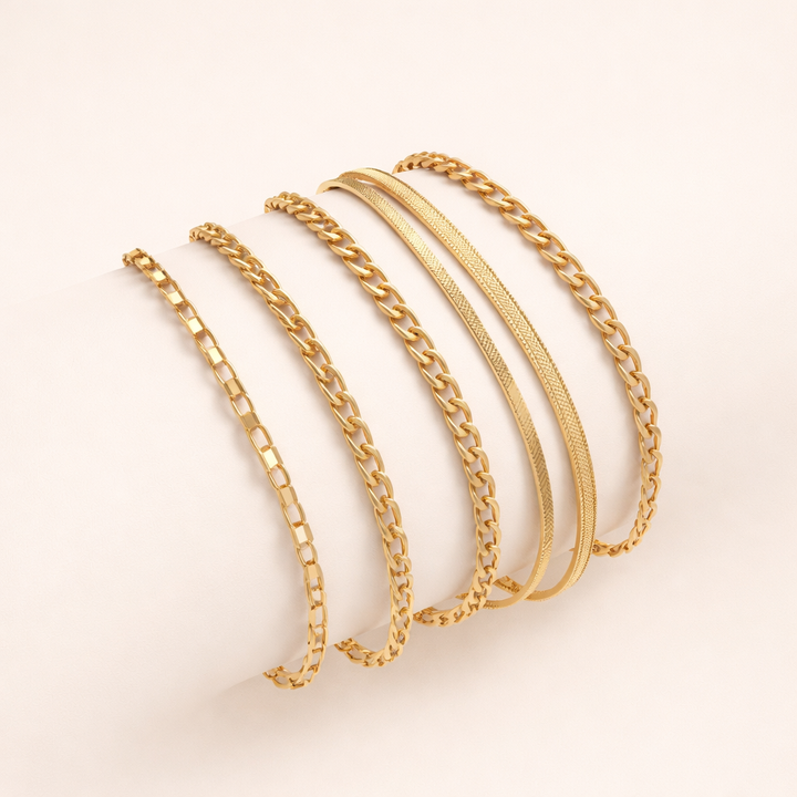 Elise Gold Bracelet Set – Timeless & Elegant