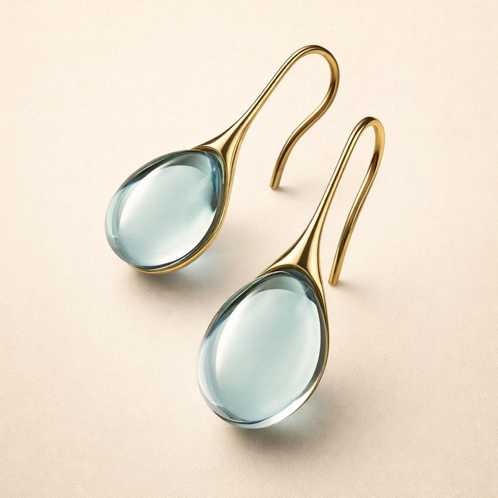 Elegant gold earrings with sparkling crystals