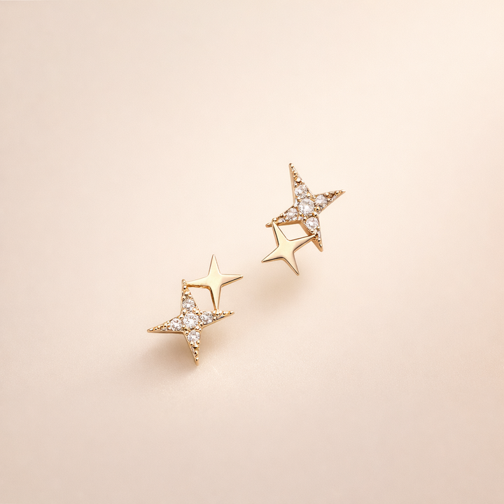 Elegant silver earrings with subtle zirconia details