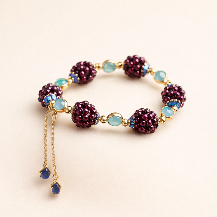 Minimalist Bracelet of Natural Stone with Berries