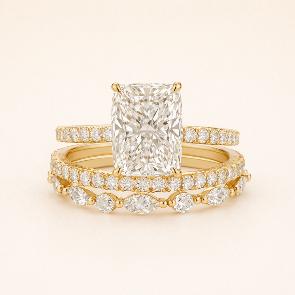 Elegant gold ring set with refined details