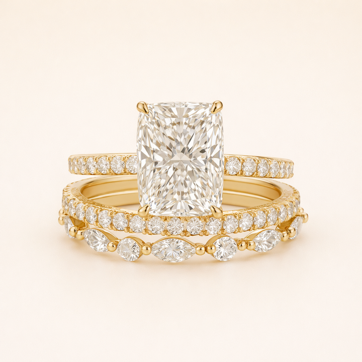 Elegant gold ring set with refined details