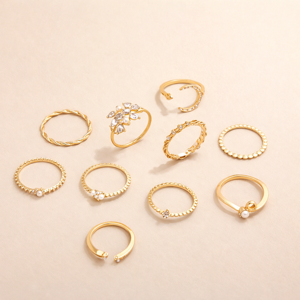 Elegant gold ring set with refined details