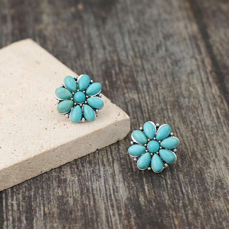 Serelith Turquoise Petal Studs