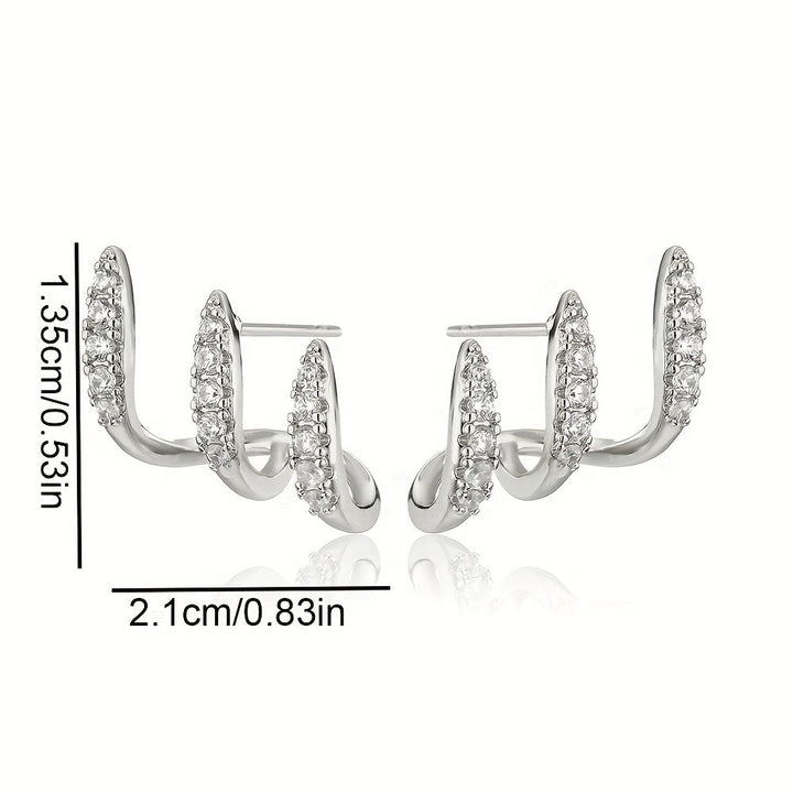Elegant Rhinestone Three-Claw Earrings