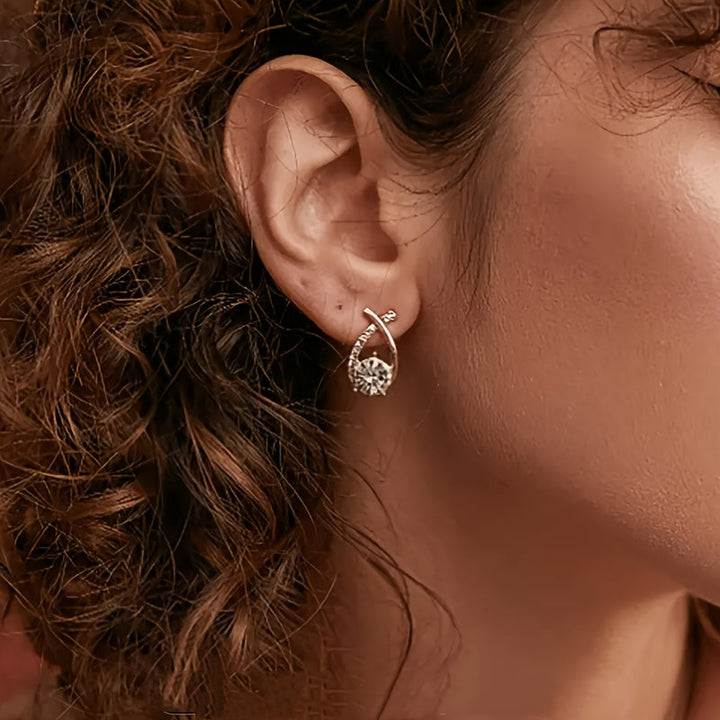 Earrings with Cross and Zirconia