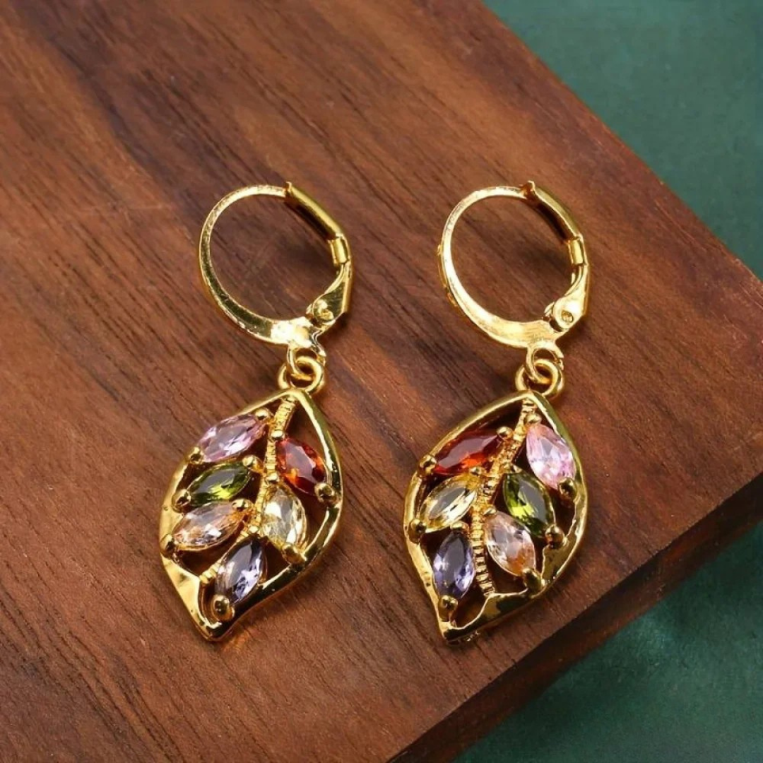 Vintage Multicoloured Leaf Earrings