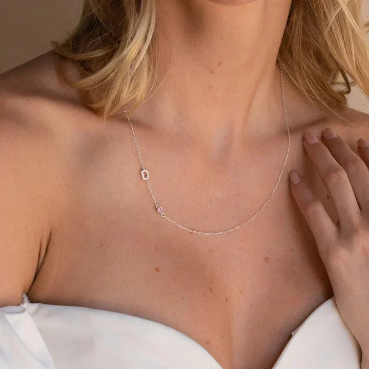 Ladies' Initial Necklace with Birthstone