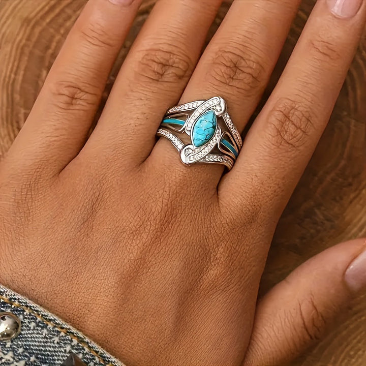 Turquoise Marquis Statement Ring