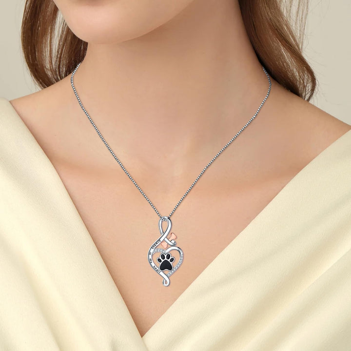Lucky Paws Necklace with Heart, Bone, and Infinity Symbol