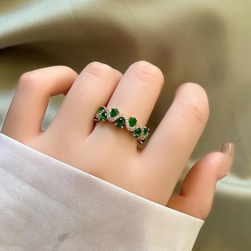 Calira Sparkling Emerald Open Ring