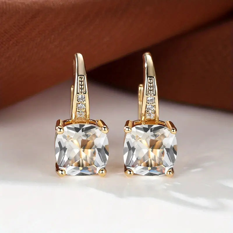 Hoop Earrings with Mystic Blue Stone