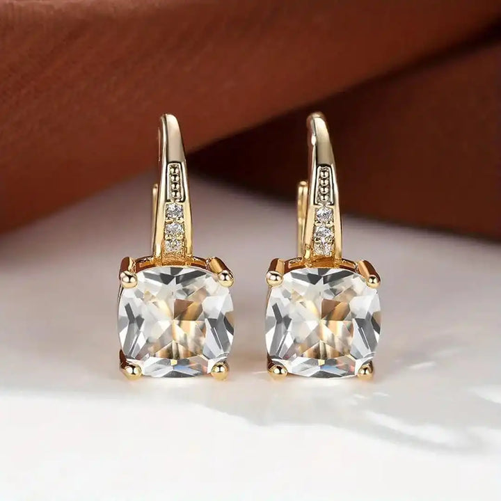 Mystic Sapphire Stone Hoop Earrings
