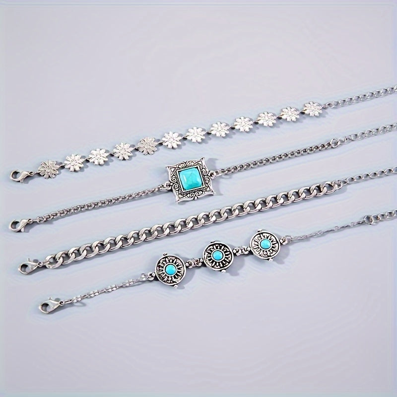 Sky Stone Layered Bracelet Set