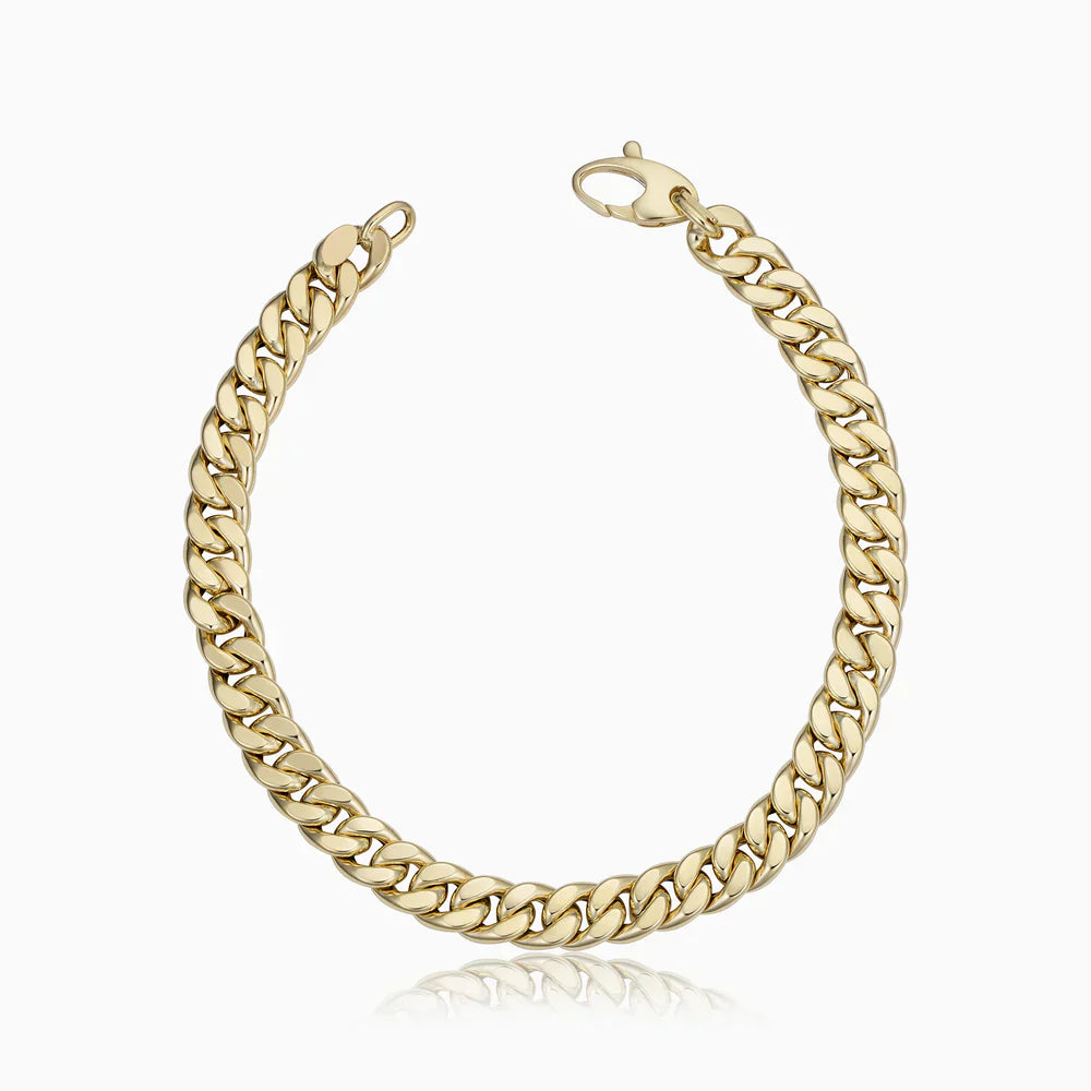 Elegant gold Cuban bracelet with refined links