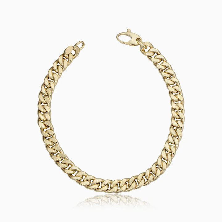 Elegant gold Cuban bracelet with refined links