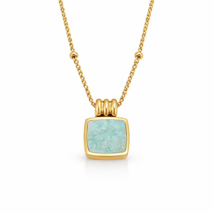 Lucia Necklace with Green Pendant