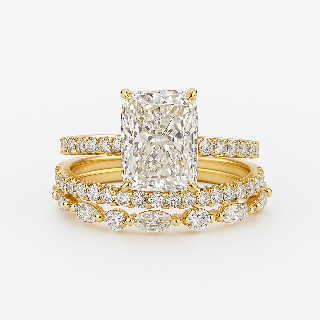 Elegant gold ring set with refined details