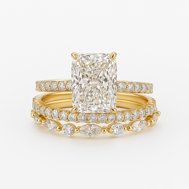 Elegant gold ring set with refined details