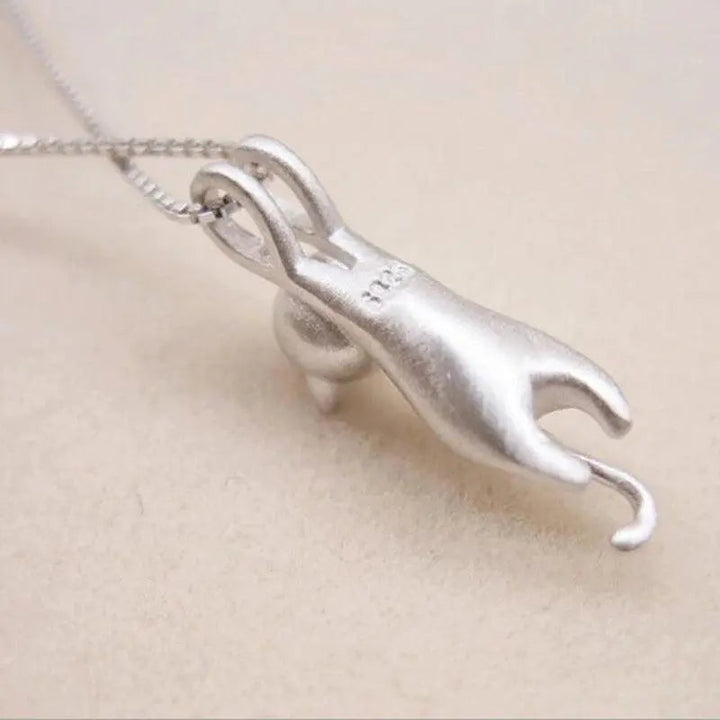 Fun Necklace with a Silver Kitten