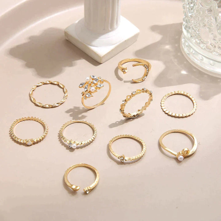 Elegant gold ring set with refined details