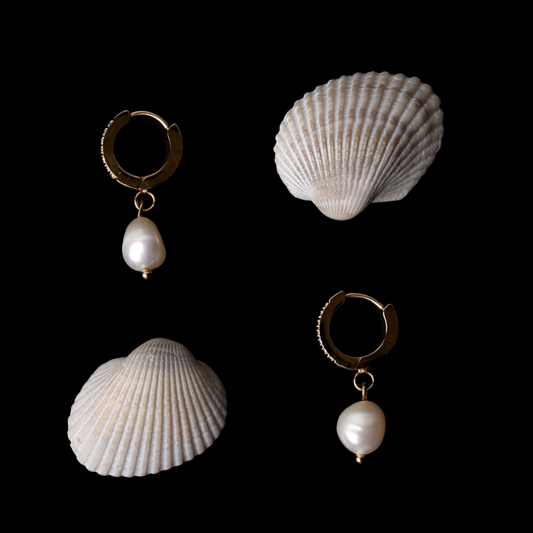 Pearl Hoop Earrings