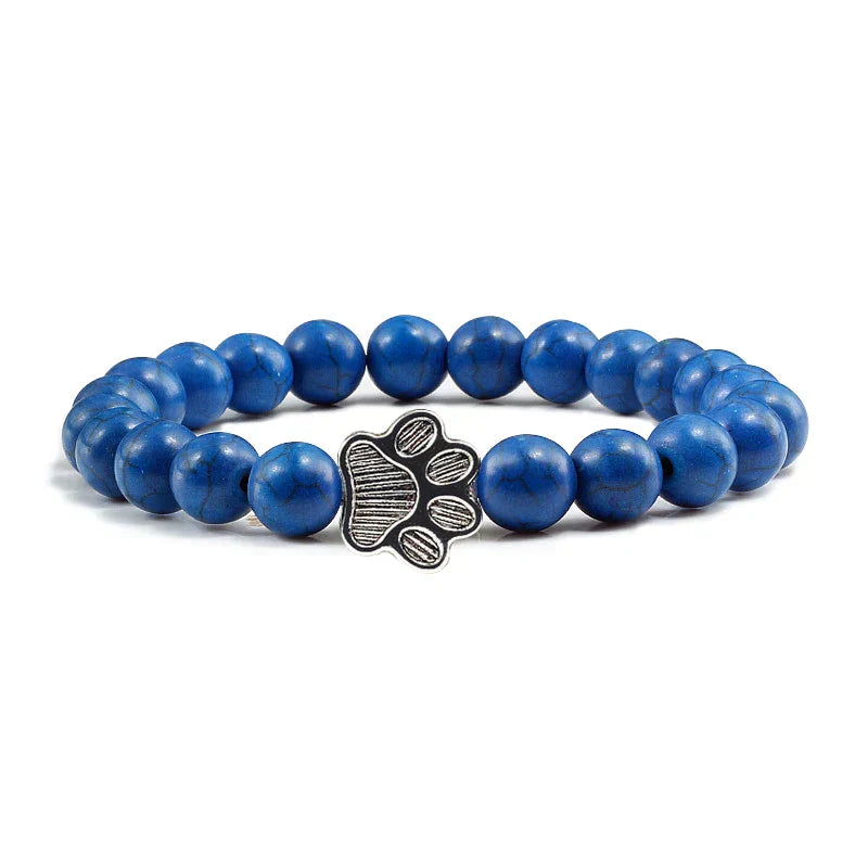 Bracelet with Paw Prints, Adorned with Beads