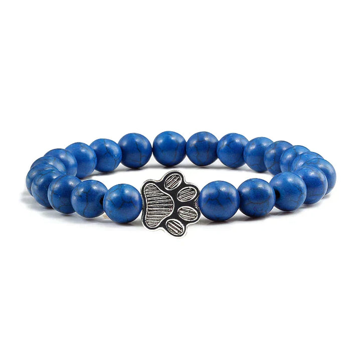 Bracelet with Paw Prints, Adorned with Beads