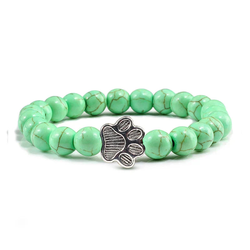 Bracelet with Paw Prints, Adorned with Beads