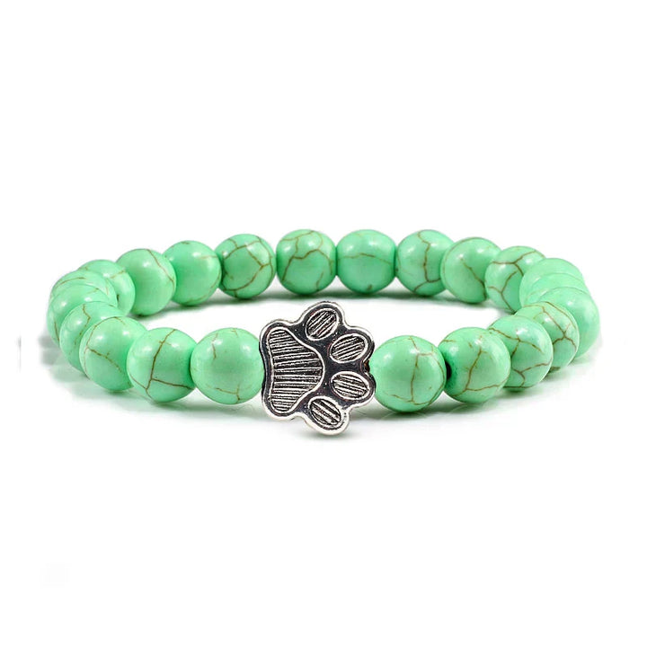 Bracelet with Paw Prints, Adorned with Beads