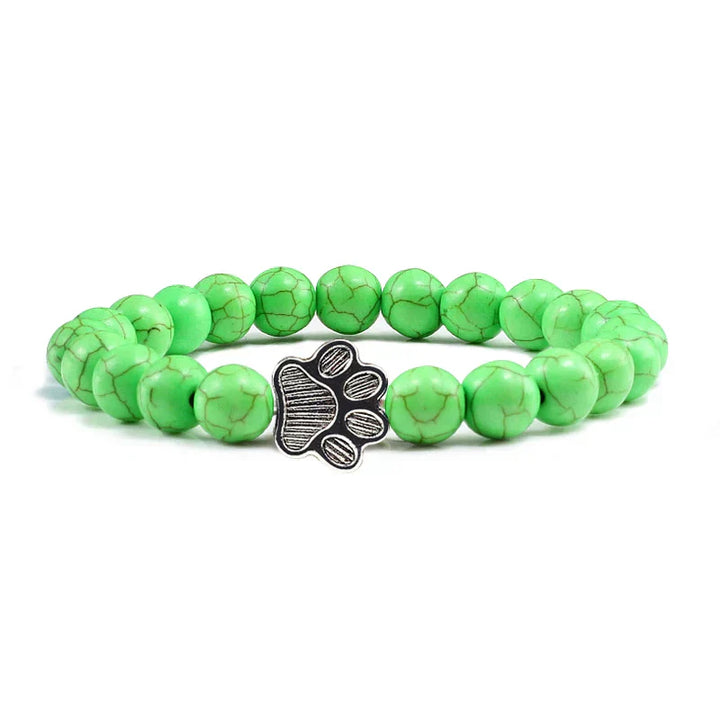 Bracelet with Paw Prints, Adorned with Beads