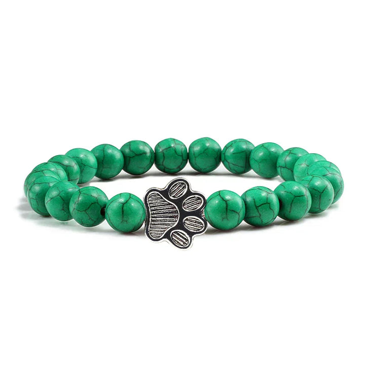 Bracelet with Paw Prints, Adorned with Beads