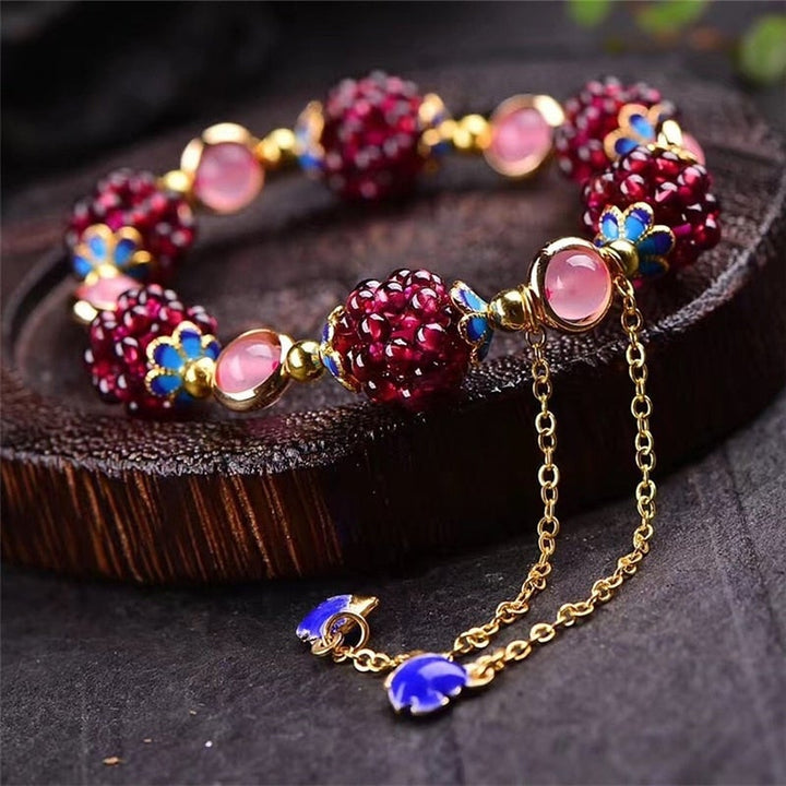 Minimalist Bracelet of Natural Stone with Berries