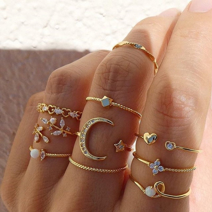 Elegant gold ring set with refined details