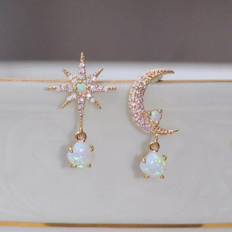 Moon and Star Earrings