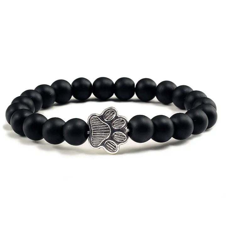 Bracelet with Paw Prints, Adorned with Beads