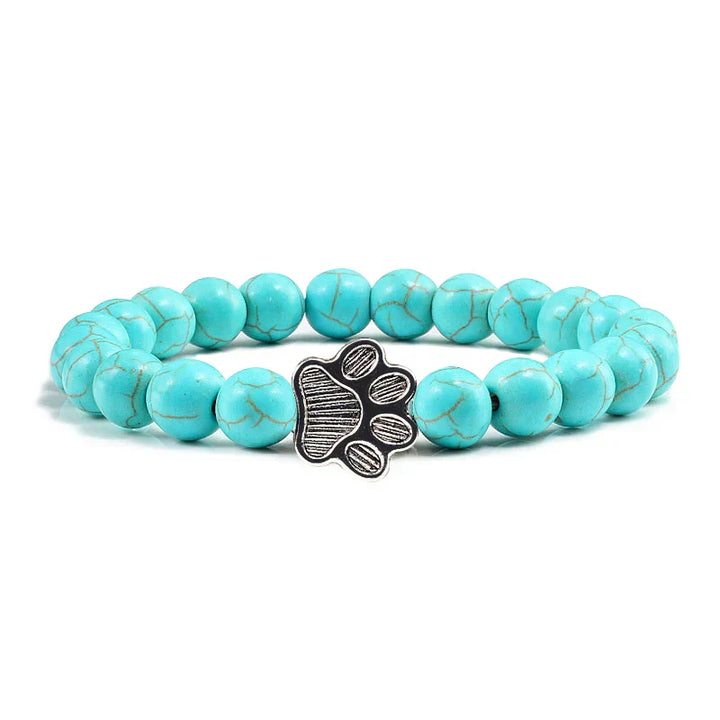 Bracelet with Paw Prints, Adorned with Beads