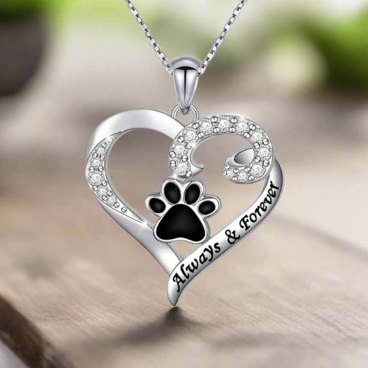 Dog Paw Necklace – Heart Design